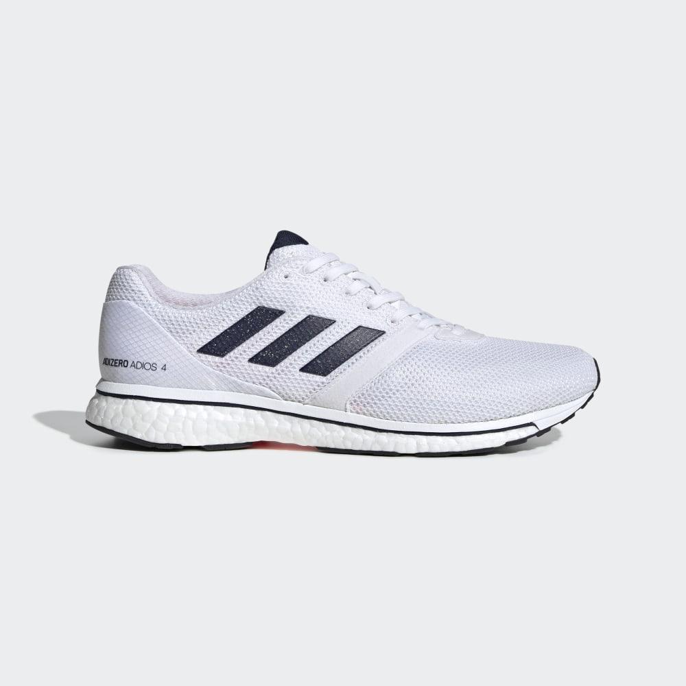 Adidas Men's Adizero Adios 4 Running Shoes White/Navy/Orange Ireland EF1461